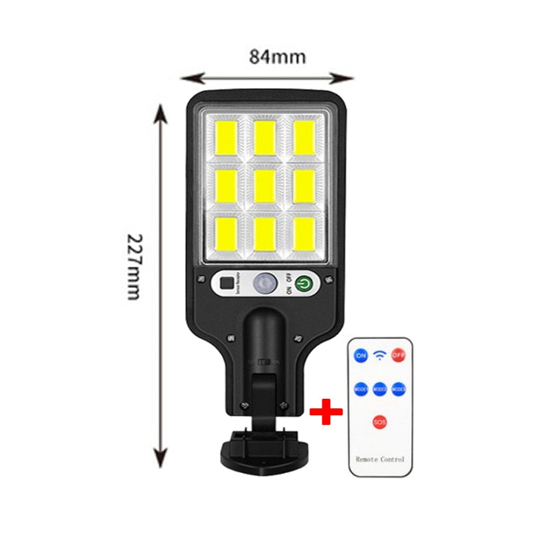 Refletor LED Solar com Sensor de Movimento e Controle Remoto